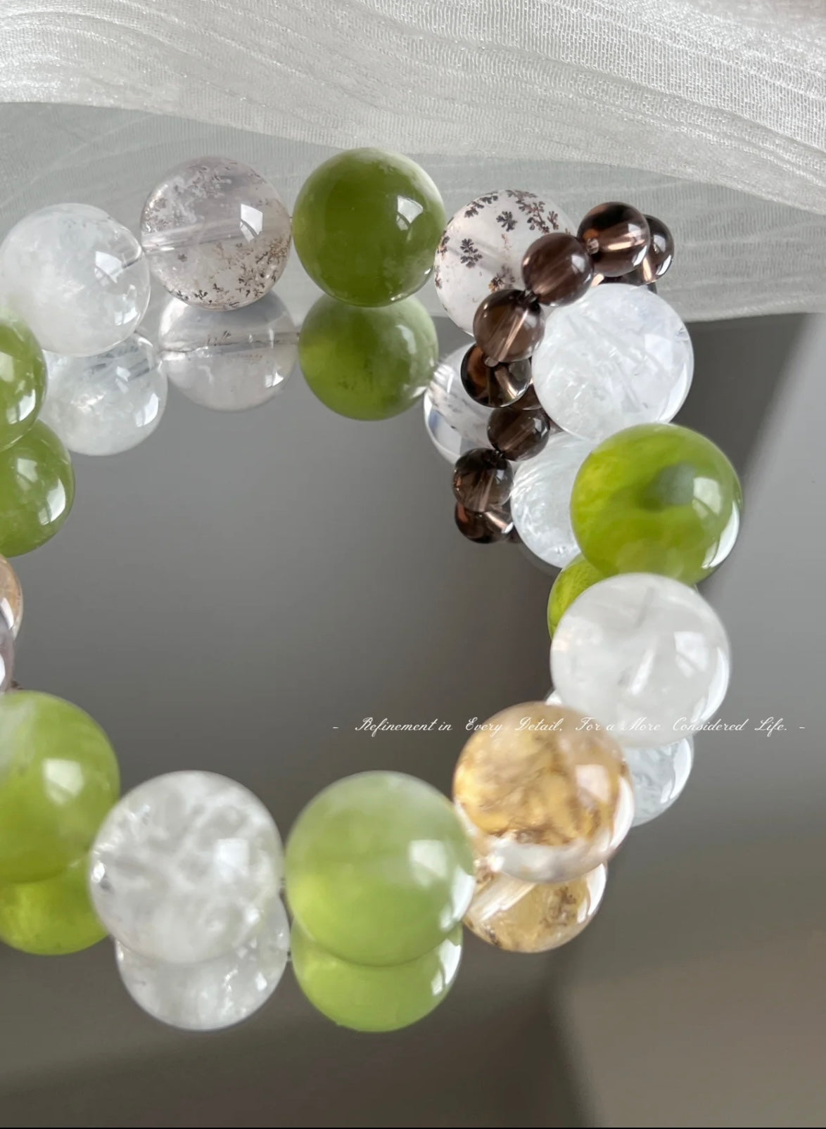 Spring Ballad, Green Grape Milk Cap • Snowflake Phantom Series • Crystal Bracelet • Spring & Summer Crystal • Fresh Style