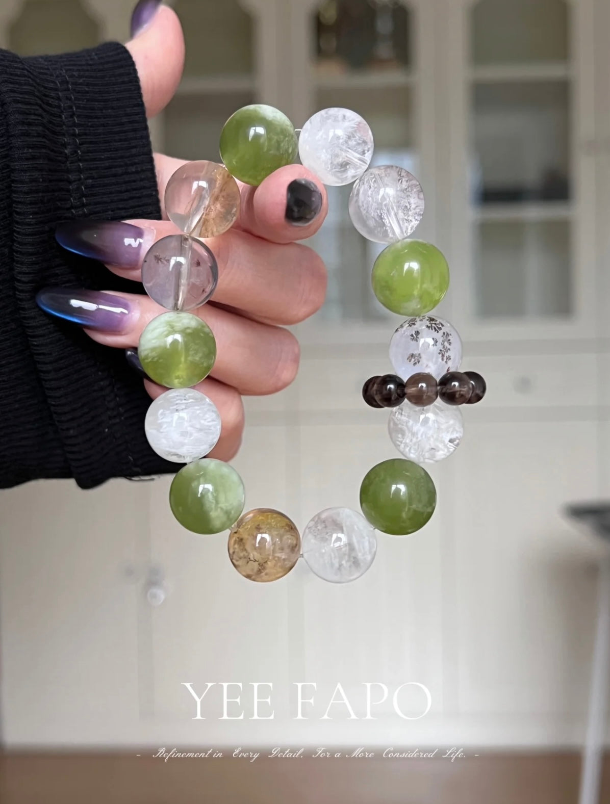 Spring Ballad, Green Grape Milk Cap • Snowflake Phantom Series • Crystal Bracelet • Spring & Summer Crystal • Fresh Style